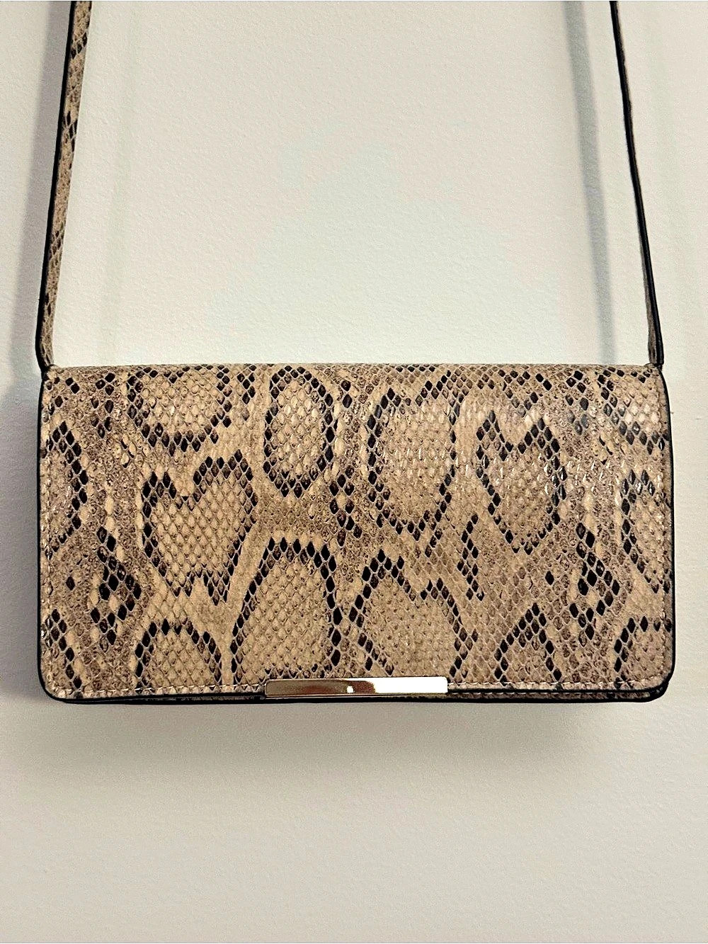 H&M Snake Print Crossbody Bag in Brown